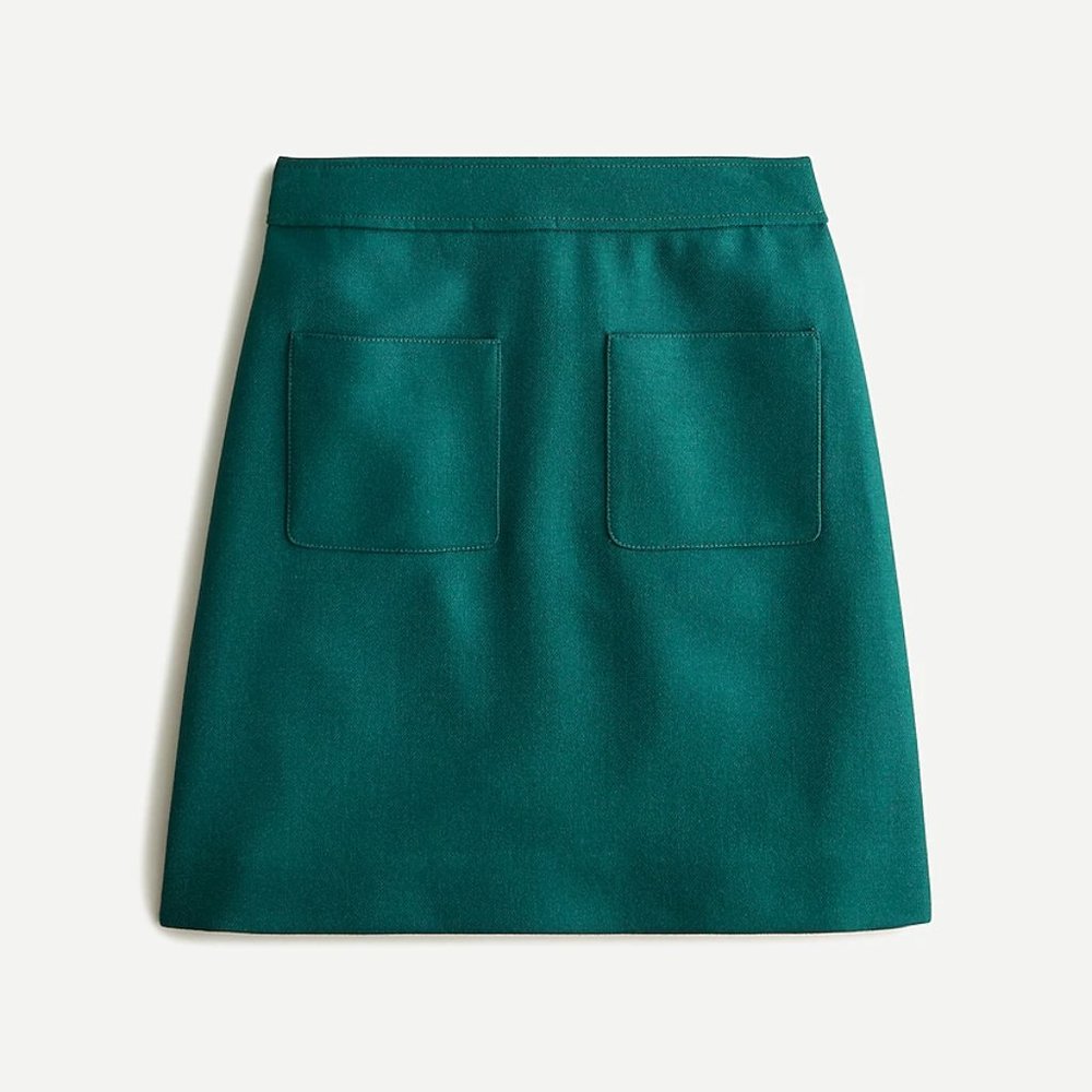 J. Crew Patch pocket mini skirt in double-serge wool